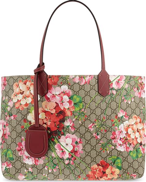 gucci tote bag floral|Gucci tote bag with zipper.